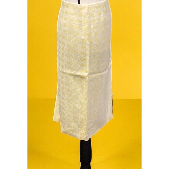 Alex Marie Pencil Skirt Size 6 Yellow Lined Center Back Zipper Slit - Picture 13 of 16